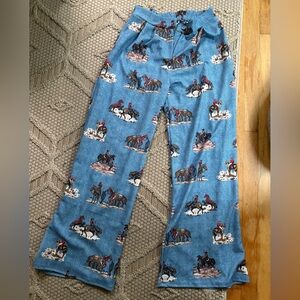 NWOT Nylon Apparel high rise wide leg cowboy themed pants, size L